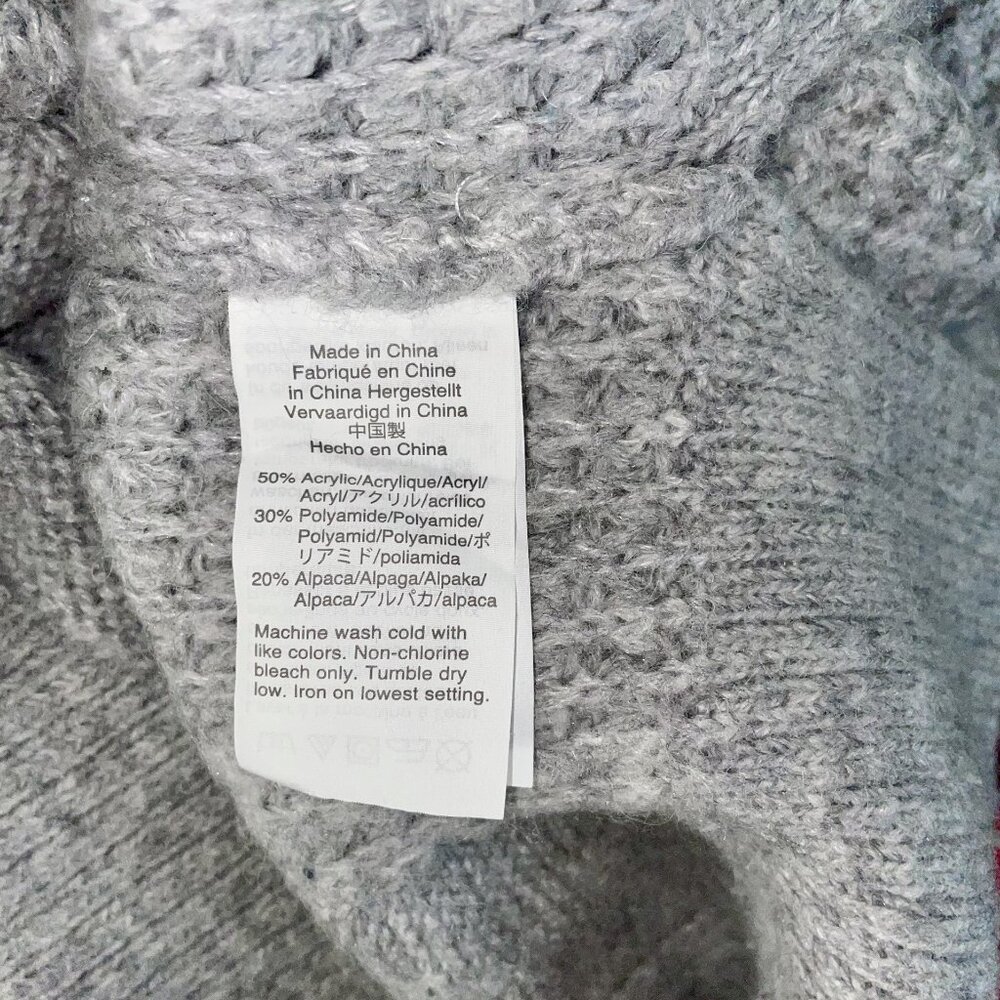 J. Crew Womens Cable Knit Wool Blend Sweater Size M Mock Neck Gray - Picture 11 of 13